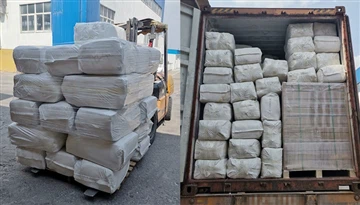 דרום אמריקה הזמנת לקוח 1*40HC מיכל של סיבים קרמיים בתפזורת לבידוד רירית תנור